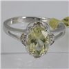 Image 1 : Genuine  1.75 ctw  Lemon Quartz Ring  14KT White Gold