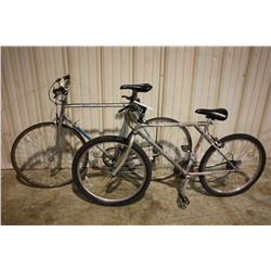 2 BIKES - GREY VENTURE ROAD BIKE & GREY NO NAME BIKE