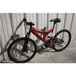RED MONGOOSE DISTURB 21 SPD FULL SUSPENSION MOUNTAIN BIKE