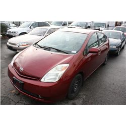 2004 TOYOTA PRIUS 4DR, RED, VIN # JTDKB20UX40035541