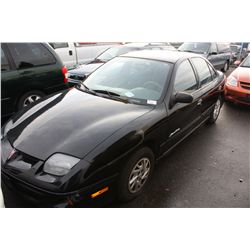 2002 PONTIAC SUNFIRE, BLACK, VIN # 3G2JB52482S135609