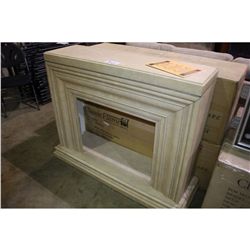 FAUX STONE WOODEN FIREPLACE MANTLE