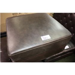 BROWN LEATHER OTTOMAN