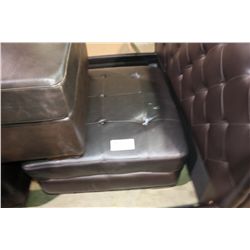 BROWN LEATHER OTTOMAN