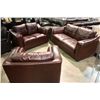Image 1 : FLORENTINE MODERN BURGANDY SOFA, LOVE SEAT AND CHAIR SET