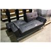 Image 1 : BLACK LEATHER ADJUSTABLE SOFA BED WITH DAMAGE