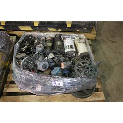PALLET OF SMALL ELECTRIC MOTORS & PARTS