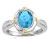 Image 1 : 14KT & SILVER BLUE TOPAZ RING