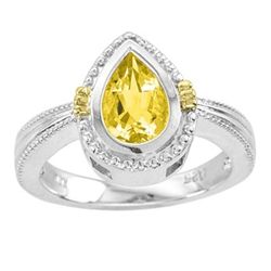 14KT & SILVER CITRINE RING