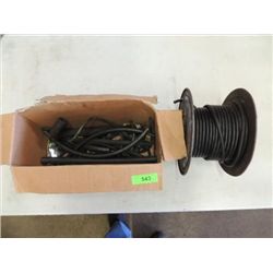 BOX LOT MISC RUBBER HOSE & ROLL COPPER CABLE 75'