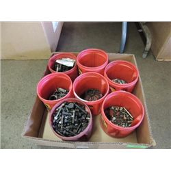 LOT 7 - 1 GALLON JUGS BOLTS, LOCK RINGS, HOSE CLAM