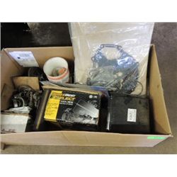 LARGE BOX LOT USE DAUOTMOTIVE PARTS & NEW GASKETS
