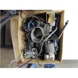 BOX LOT USED AUTOMOTIVE CARBURATOR PARTS