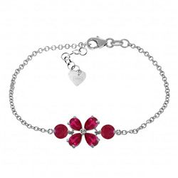 14K WG 2.15ct PEAR & 1.00ct ROUND RUBY BRACELET