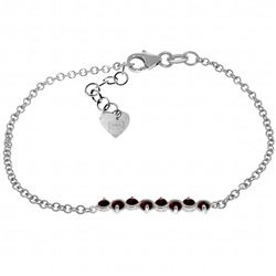 14K White Gold 1.55ct Round Garnet Bracelet
