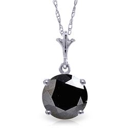 14k WG 1.0ct Black Diamond Solitaire Necklace