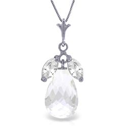 14k White Gold White Topaz Necklace