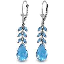 14k White Gold Blue Topaz Fancy Earrings