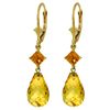 Image 1 : 14k Yellow Gold Citrine Dangle Earrings