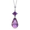 Image 1 : 14k White Gold Amethyst Necklace