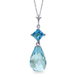 14k White Gold Blue Topaz Necklace