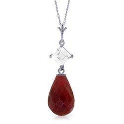 14k WG 8.80ct Ruby & White Topaz Necklace