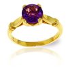 Image 1 : 14k Yellow Gold 1.15ct Amethyst Solitaire Ring