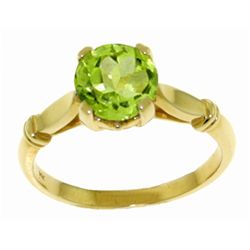14k Yellow Gold 1.15ct Peridot Solitaire Ring