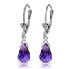 Image 1 : 14K WG 4.50ct BRIOLETTE AMETHYST LEVERBACK EARRING