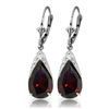 Image 1 : 14k WHITE GOLD 10.0ct PEAR Garnet Drop Dangle Earring