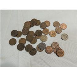 LOT 35 MIX DATE CIRCULATED INDIAN HEAD PENNIES