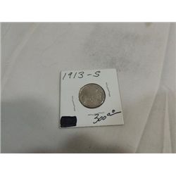 KEY 1913-S TYPE 1 BUFFALO NICKEL - GOOD