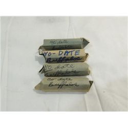 LOT 160 (4 ROLLS) NO DATE BUFFALO NICKELS