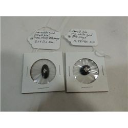 LOT 2 BLACK ONXY, 10K WHITE GOLD, SMALL DIAMOND