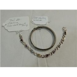 LOT 2 VINTAGE STERLING SILVER BRACELETS