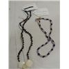 Image 1 : LOT 2 16" & 20"L OBSIDEN & AMETHYST STONE NECKLACE