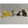 Image 1 : LOT 4 VINTAGE CERAMIC (2) CATS & 2 DOGS