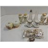 Image 2 : LOT 9 PAIR SALT & PEPPER SHAKERS, CERAMIC & GLASS