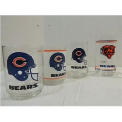 LOT 8 CHICAGO BEARS FOOTBALL GLASSES