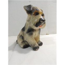 VINTAGE 1930S CHALK FIGURE OF A PUPPY HAND PAINTED