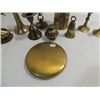Image 3 : LOT 10 ALL VINTAGE BRASS CANDLE HOLDERS, BELLS &