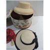 Image 2 : VINTAGE HAT BOX & 2 LADY HATS & CHILD'S WINTER HAT