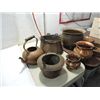 Image 4 : LOT 8 VINTAGE COPPER KETTLES, POTS & INSERTS