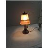 Image 1 : RARE VINTAGE REVERSE PAINTED LAMP & SHADE FROSTED