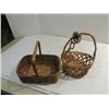 Image 3 : LOT 7 VARIOUS SIZE HOOP HANDLE WOVEN BASKETS