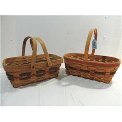 LOT 2 LONGABERGER 1987 & 94 WOOD WOVEN BASKETS