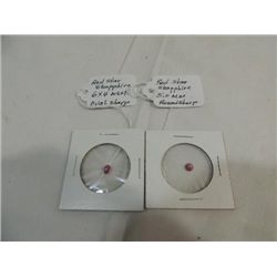 LOT 2 GEM STONE OVAL & ROUND RED STAR SAPPHIRE