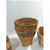 Image 2 : LOT 3 WOOD WOVEN HAND BASKETS - NO MARKS