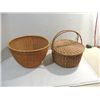 Image 1 : LOT 2 VINTAGE HIGH QUALITY OLD REED WOVEN BASKETS