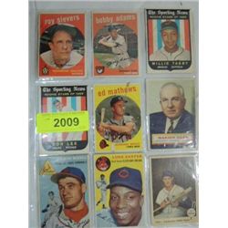 LOT 9 1959 TOPPS & FLEER BASEBALL PLAYER CARDS